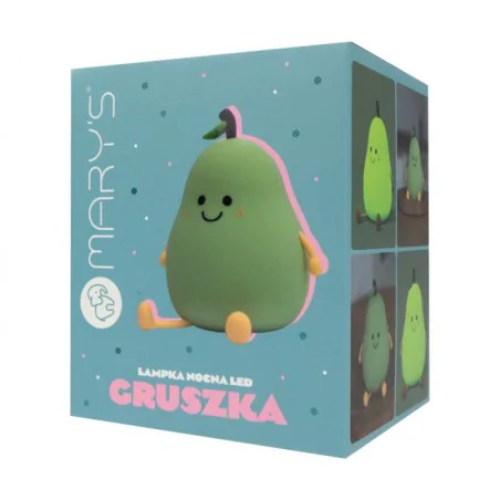 Oswietlenie-do-pokoju-dzieciecego - lampka nocna led dla dziecka miękka zielona gruszka interblue 