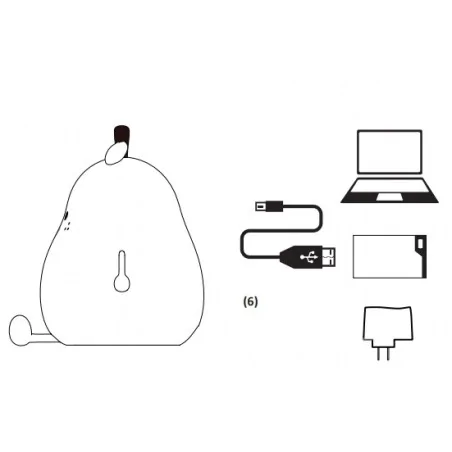 Oswietlenie-do-pokoju-dzieciecego - lampka nocna led dla dziecka miękka zielona gruszka interblue 