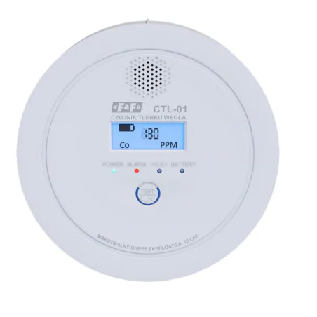 Czujniki-czadu - czujnik czadu na baterie detektor tlenku węgla z wyświetlaczem ctl-01 f&f 