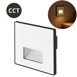 Oswietlenie-schodowe - oprawa schodowa led kwadratowa w kolorze białym 1,2w lampa ze zmienną barwą światła cct wektor 04861 ideus