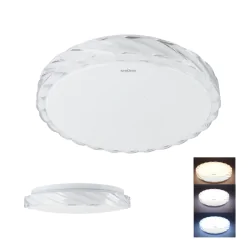 Plafony - 04873 lampa sufitowa ozdobna plafoniera z kryształowym brzegiem 12w cct fala ideus