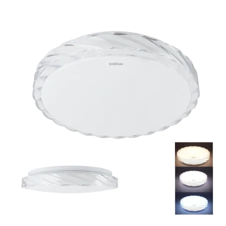 Plafony - 04873 lampa sufitowa ozdobna plafoniera z kryształowym brzegiem 12w cct fala ideus 