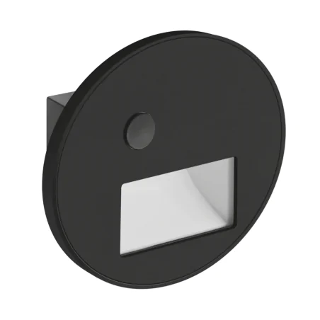 Oswietlenie-schodowe - oprawa schodowa led czarna okrągła z czujnikiem ruchu i zmienną barwą światła wektor 04864 ideus 