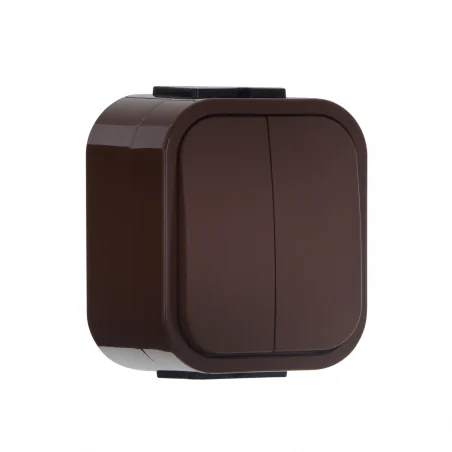 Wylaczniki-podwojne - włącznik podwójnybrązowy do piwnicy natynkowy b2 wnt-2b2 abex 