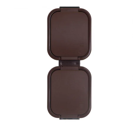 Gniazda-podwojne-natynkowe - pionowe gniazdo natynkowe  podwójne brązowe z klapką ip54 b2  abex 