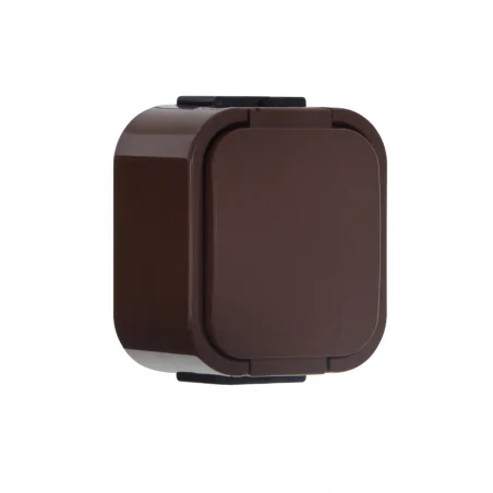 Gniazda-pojedyncze-natynkowe - brązowe gniazdo hermetyczne na zewnątrz ip54 b2 nt-16b2 abex 