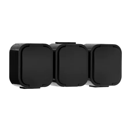 Gniazda-potrojne-natynkowe - czarne gniazdo zewnętrzne potrójne natynkowe ip54  nt-316 b2  abex 