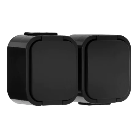 Gniazda-podwojne-natynkowe - czarne gniazdo podwójne natynkowe do piwnicy b2 nt-6b2 ip54 abex 