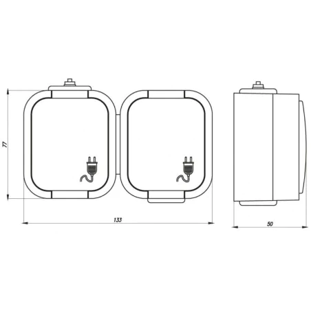 Gniazda-podwojne-natynkowe - brązowe gniazdo podwójne natynkowe do piwnicy b2 nt-6b2 ip54 abex 