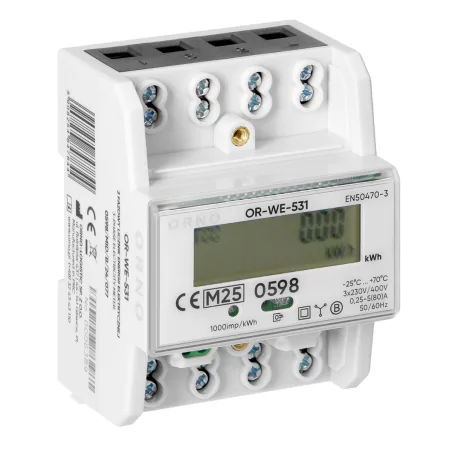 Liczniki-jednofazowe - licznik energii elektrycznej watomierz trójfazowy 3,4 moduły na szynę din or-we-531 orno 