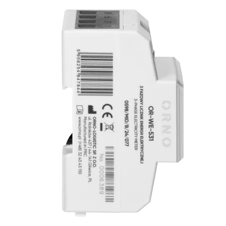 Liczniki-jednofazowe - licznik energii elektrycznej watomierz trójfazowy 3,4 moduły na szynę din or-we-531 orno 