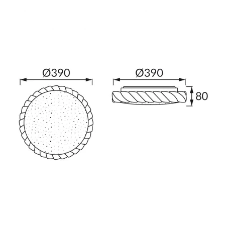 Plafony - 04874 lampa sufitowa ozdobna plafoniera z kryształowym brzegiem 24w cct fala ideus 
