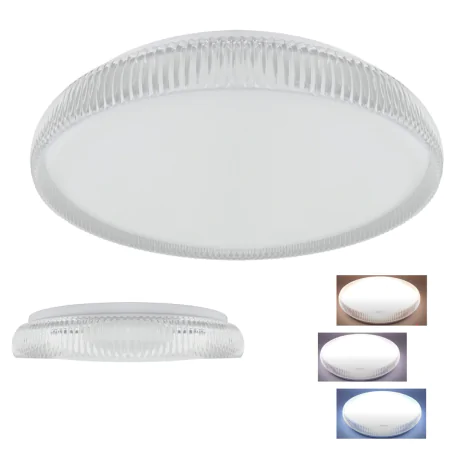 Plafony - plafon sufitowy dekoracyjny ozdobna plafoniera z kryształowym brzegiem 24w cct sinus ideus 