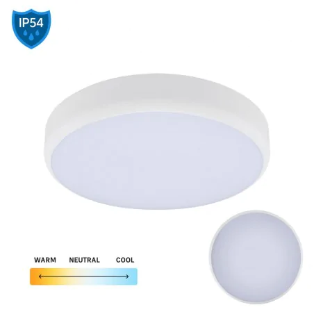 Plafony - lampa led hermetyczna plafon biały z czujnikiem ruchu goliat ideus 