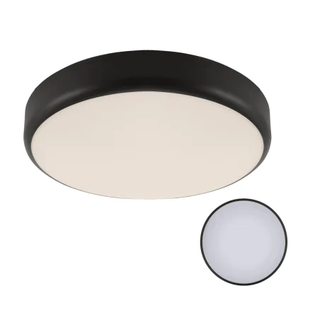 Plafony - lampa led hermetyczna plafon czarny z czujnikiem ruchu goliat ideus 