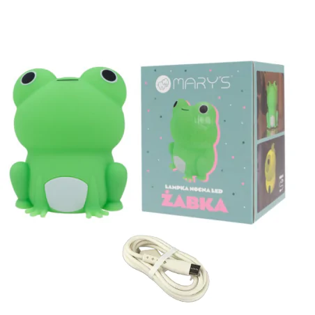 Oswietlenie-do-pokoju-dzieciecego - lampka dziecięca nocna żabka led silikonowa dotykowa usb interblue 
