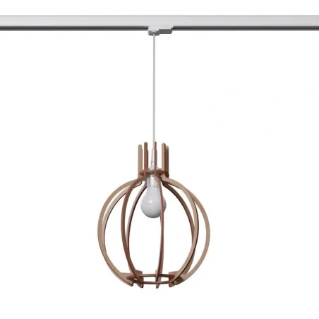 Oswietlenie-szynowe - lampa wisząca arancia naturalne drewno e27  w 