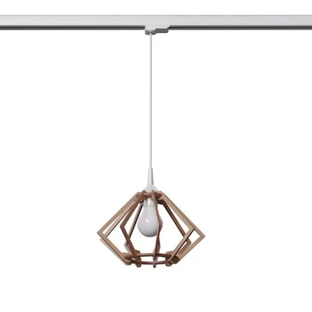 Oswietlenie-szynowe - lampa wisząca pompelmo naturalne drewno e27 4000k 7,5w 690lm  w 