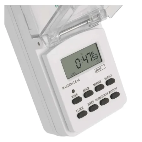 Programatory-czasowe - cyfrowy programator czasowy na zewnątrz ip44 z wyświetlaczem biały p5507n emos 