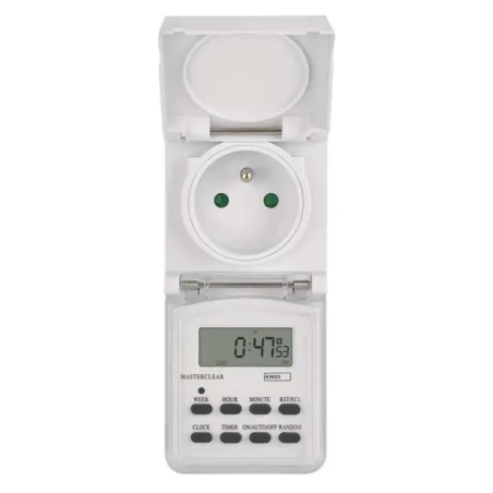 Programatory-czasowe - cyfrowy programator czasowy na zewnątrz ip44 z wyświetlaczem biały p5507n emos 