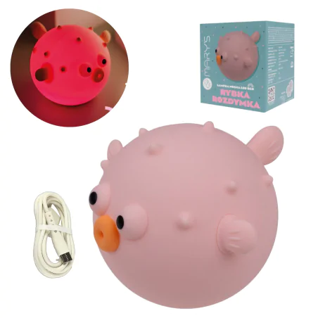 Oswietlenie-do-pokoju-dzieciecego - lampka dziecięca nocna rybka różowa lampa rozdymka led bezprzewodowa  interblue 