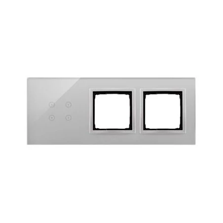 Panele-dotykowe - panel dotykowy 4 pola dotykowe+2 otwory na osprzęty srebrna mgła dstr3400/71 simon 54 touch kontakt simon 