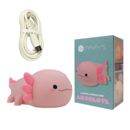 Oswietlenie-do-pokoju-dzieciecego - lampka dziecięca nocna różowa lampa aksolotl led interblue 