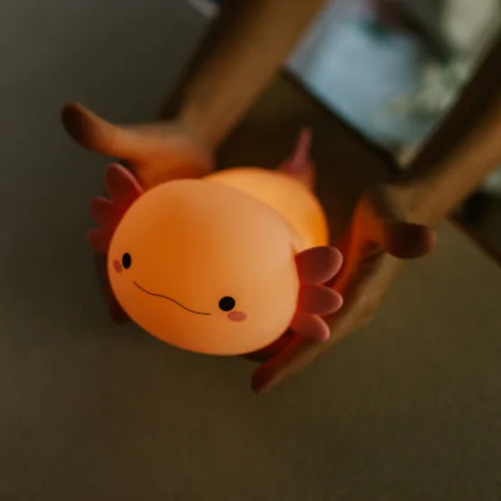 Oswietlenie-do-pokoju-dzieciecego - lampka dziecięca nocna różowa lampa aksolotl led interblue 