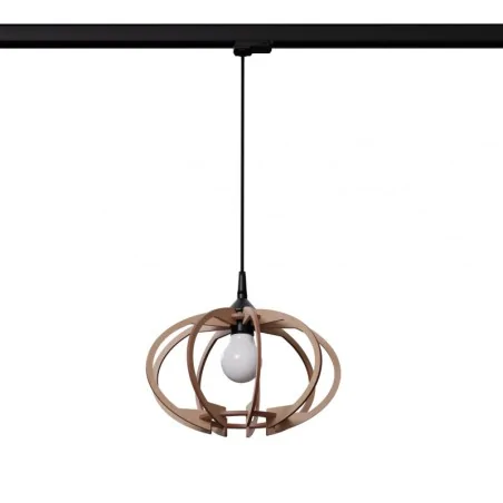 Oswietlenie-szynowe - lampa wisząca mandelino naturalne drewno e27  b 