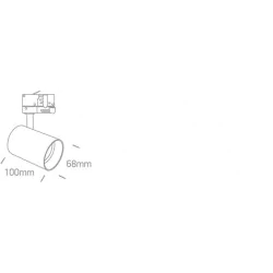 Oswietlenie-szynowe - tiva szary metal gu10 4000k 7w 550lm 