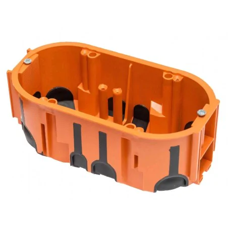 Puszki-podtynkowe - puszka podwójna podtynkowa wiatroszczelna produo głęboka z wkrętami fi68m a.0092 pawbol 