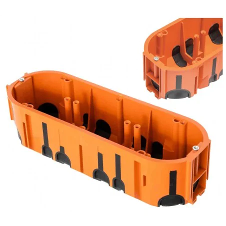 Puszki-podtynkowe - puszka potrójna podtynkowa wiatroszczelna produo głęboka z wkrętami fi68m a.0093 pawbol 