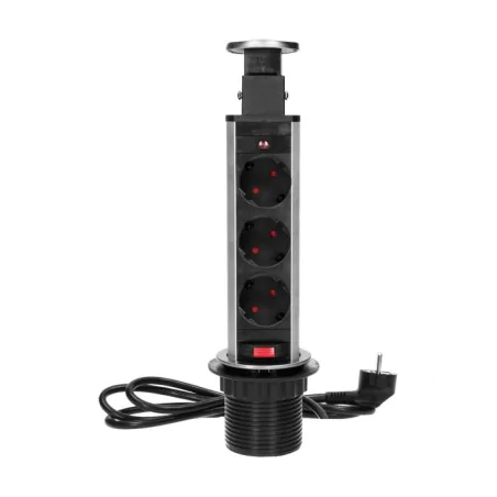 Gniazda-meblowe - gniazdo meblowe schuko wysuwane z blatu z blokadą i przewodem or-ae-1348(gs) orno 