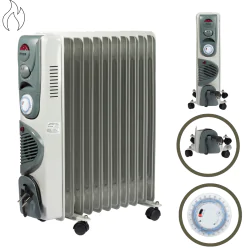 Grzejniki-olejowe - grzejnik olejowy na kółkach z timerem 11 żeberek 3 opcje grzania 2500w+400w vo0275 volteno