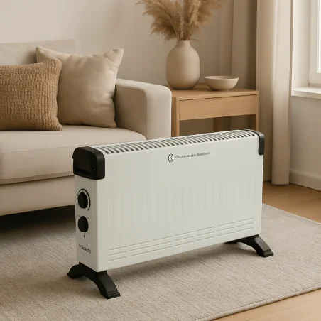 Grzejniki-konwektorowe - grzejnik konwektorowy z termostatem biały 3 poziomy mocy vo2455 volteno 