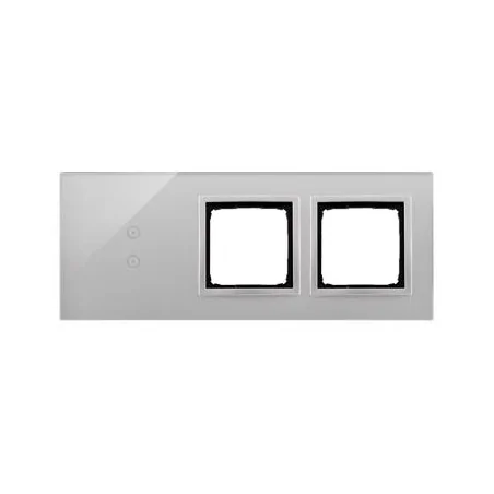 Panele-dotykowe - panel dotykowy 3-modułowy szklany srebrna mgła dstr3300/71 simon 54 touch kontakt-simon 