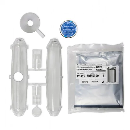 Tasmy-izolacyjne - mufa instalacyjna żywiczna mm12 16-34 mm komplet żywica z taśmą 390ml gelebox 