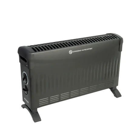 Grzejniki-konwektorowe - grzejnik konwektorowy czarny z regulacją mocy z termostatem vo2454 volteno 