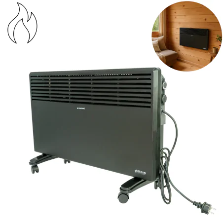 Grzejniki-konwektorowe - grzejnik konwektorowy z możliwością zawieszenia czarny 1000w/2000w vo2450 volteno 