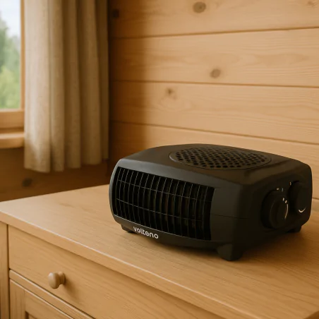 Farelki - termowentylator stojąco-leżący mały grzejnik elektryczny farelka czarna 2000w vo2448 volteno 