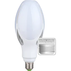 Gwinttrzonek-e40 - żarówka led uliczna do latarni mocna e27/e40-45w zimne światło 7300lm intensive helios
