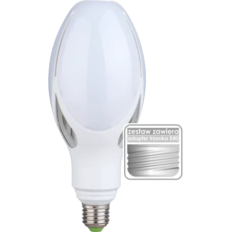 Gwinttrzonek-e40 - żarówka led uliczna do latarni mocna e27/e40-45w zimne światło 7300lm intensive helios 
