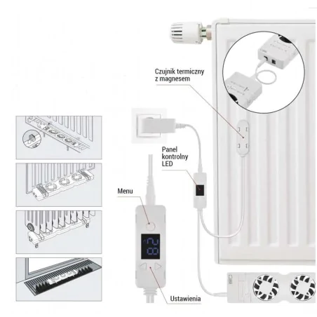 Farelki - p56pr2 termowentylator podgrzejnikowy wentylator pod grzejnik kaloryfer podwójny emos 