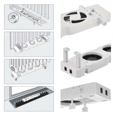Farelki - p56pr2 termowentylator podgrzejnikowy wentylator pod grzejnik kaloryfer podwójny emos 