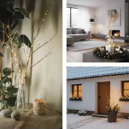 Dekoracje-swiateczne-led - gałązki brzozy 2x ozdoba świąteczna na boże narodzenie bezprzewodowa dctw26 emos 