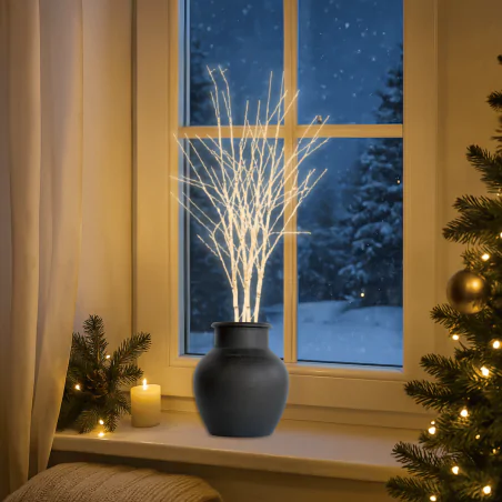Dekoracje-swiateczne-led - gałązki brzozy 2x ozdoba świąteczna na boże narodzenie bezprzewodowa dctw26 emos 