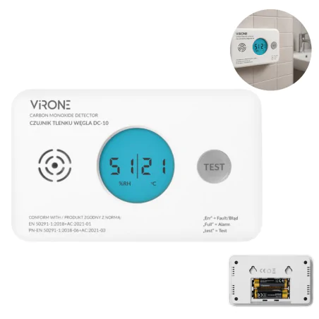 Czujniki-czadu - czujnik tlenku węgla czujka detektor czadu z wyświetlaczem dc-10 orno 