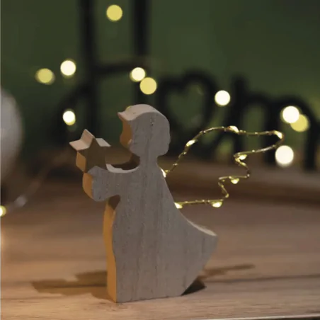 Dekoracje-swiateczne-led - aniołek led drewniany na baterie upominek na święta bożego narodzenia dcww43 emos 