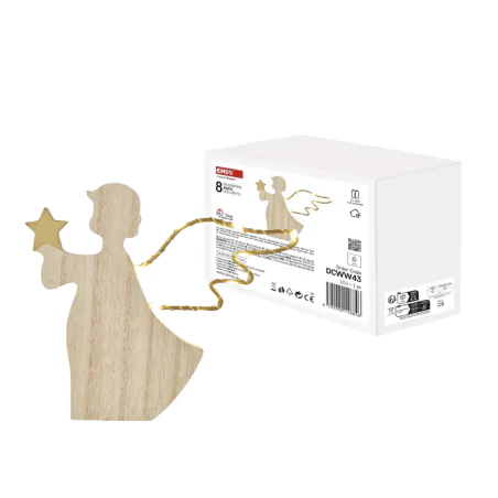 Dekoracje-swiateczne-led - aniołek led drewniany na baterie upominek na święta bożego narodzenia dcww43 emos 
