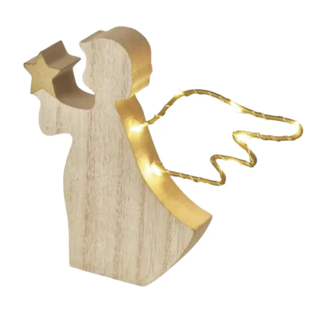 Dekoracje-swiateczne-led - aniołek led drewniany na baterie upominek na święta bożego narodzenia dcww43 emos 